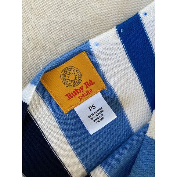 Ruby Rd. Petite Cabana Club Multi Stripe Sweater - Size Petite Small - Picture 5 of 5